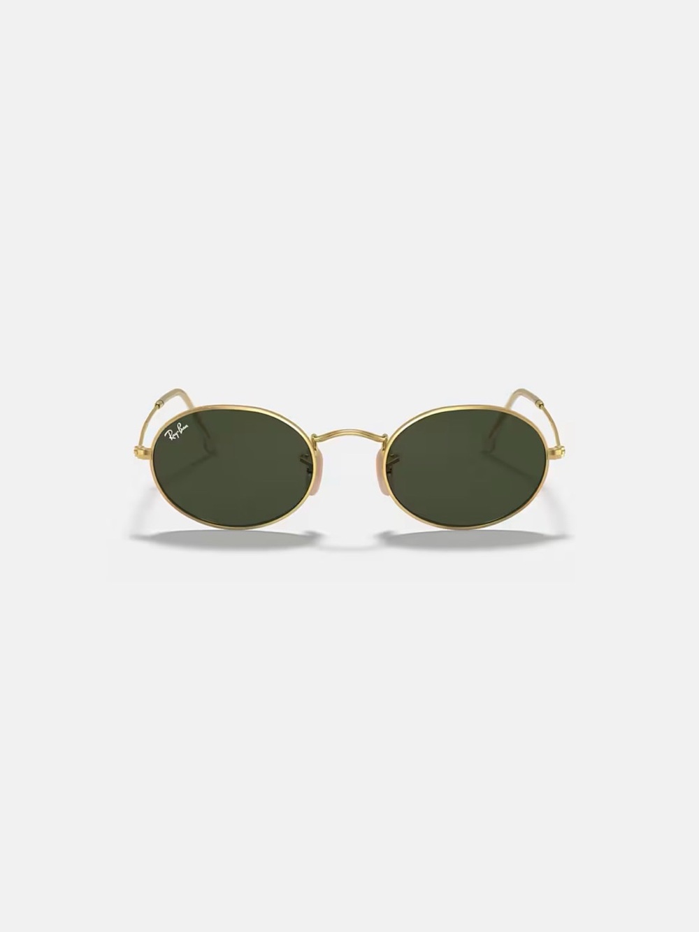 Brand New Ray-Ban Oval Gold Frame Sunglasses with Green Lenses